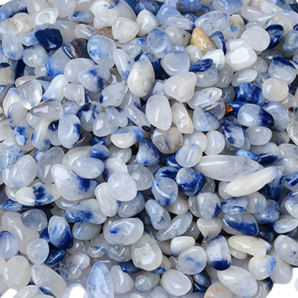 Chip Blue Quartz Rutilated Beads for Home Decoration & Decor Making Jewelry 100Gram Crushed Irregular Tumbled Stone Pieces Beads No hole
