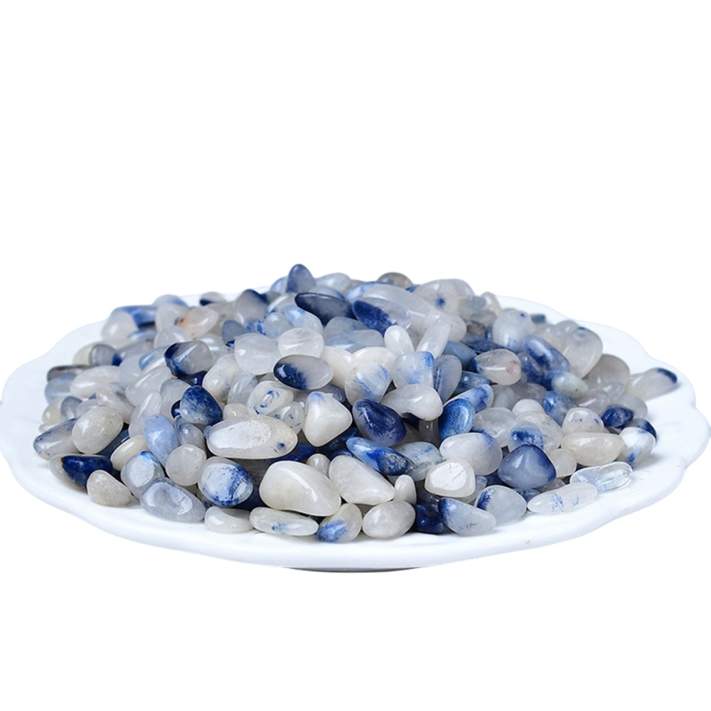 Chip Blue Quartz Rutilated Beads for Home Decoration & Decor Making Jewelry 100Gram Crushed Irregular Tumbled Stone Pieces Beads No hole