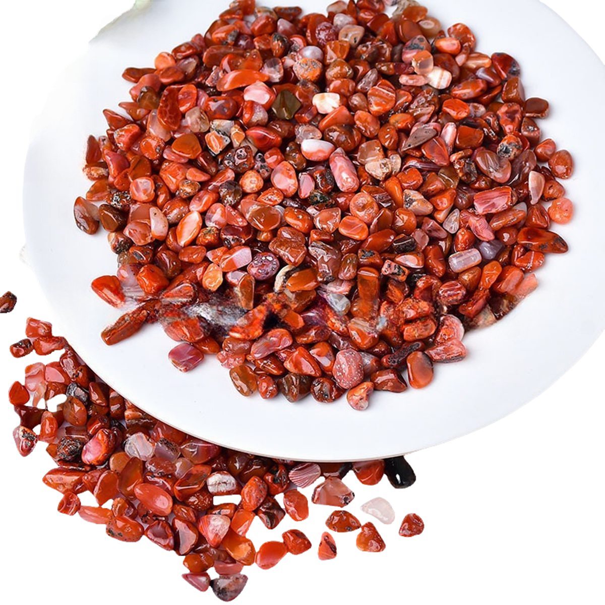 Chip South Red Agate Beads for Home Decoration & Decor Making Jewelry 100Gram Crushed Irregular Tumbled Stone Pieces Beads No hole