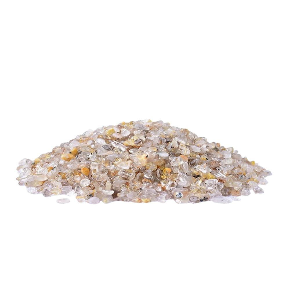 Chip Gold Quartz Rutilated Beads for Home Decoration & Decor Making Jewelry 100Gram Crushed Irregular Tumbled Stone Pieces Beads No hole