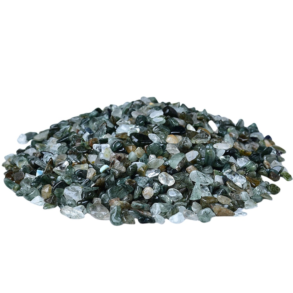 Chip Green Quartz Rutilated Beads for Home Decoration & Decor Making Jewelry 100Gram Crushed Irregular Tumbled Stone Pieces Beads No hole
