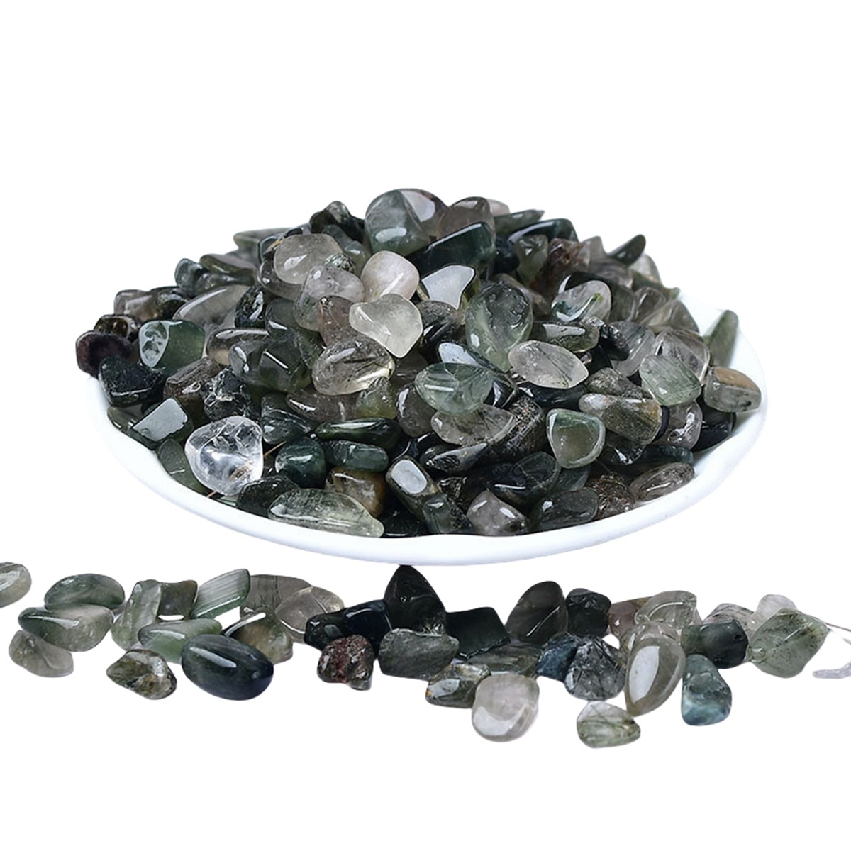 Chip Green Quartz Rutilated Beads for Home Decoration & Decor Making Jewelry 100Gram Crushed Irregular Tumbled Stone Pieces Beads No hole