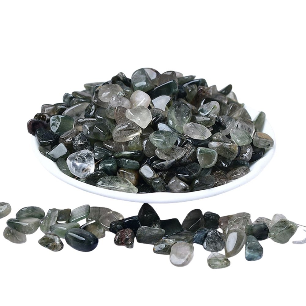 Chip Green Quartz Rutilated Beads for Home Decoration & Decor Making Jewelry 100Gram Crushed Irregular Tumbled Stone Pieces Beads No hole