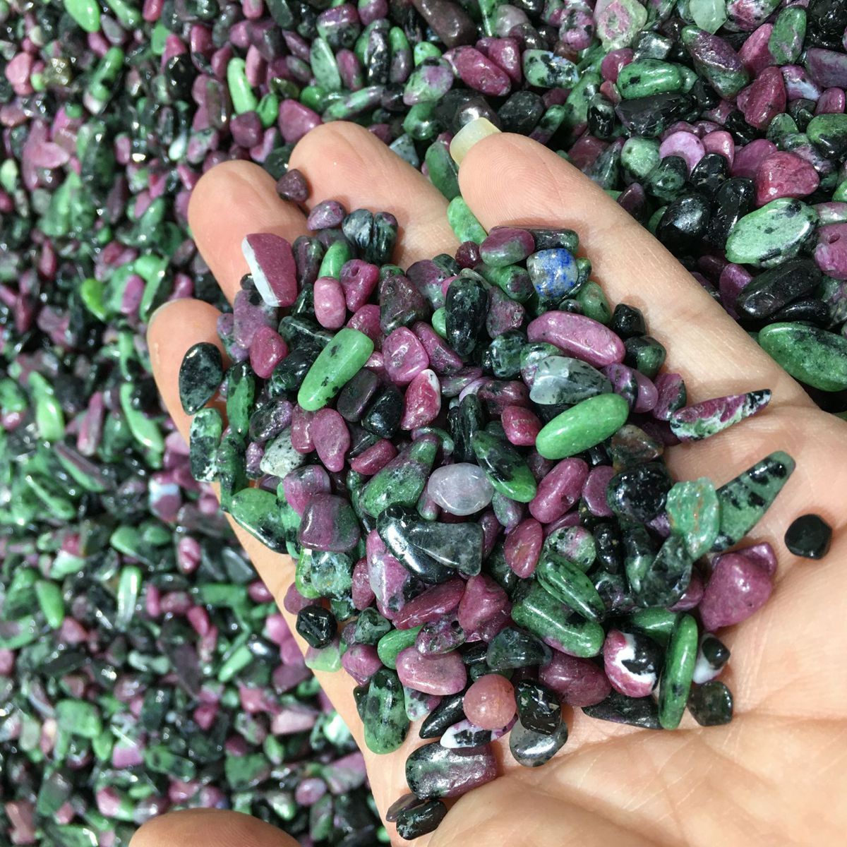 Chip Ruby Zoisite for Home Decoration & Decor Making Jewelry 100Gram Crushed Irregular Tumbled Stone Pieces Beads No hole