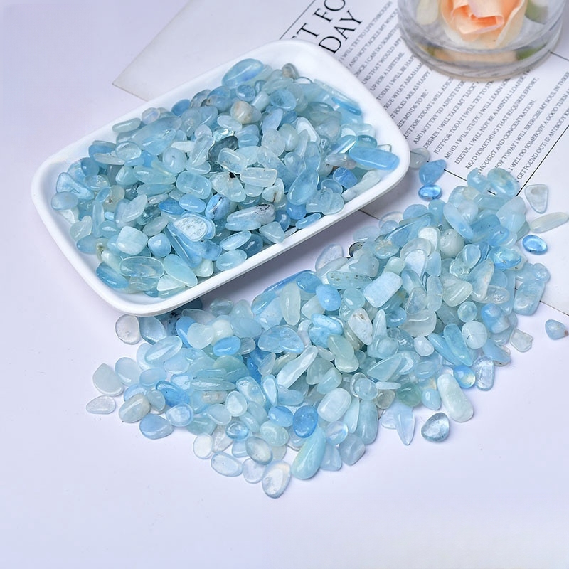 Chip Aquamarine  Beads for Home Decoration & Decor Making Jewelry 100Gram Crushed Irregular Tumbled Stone Pieces Beads No hole