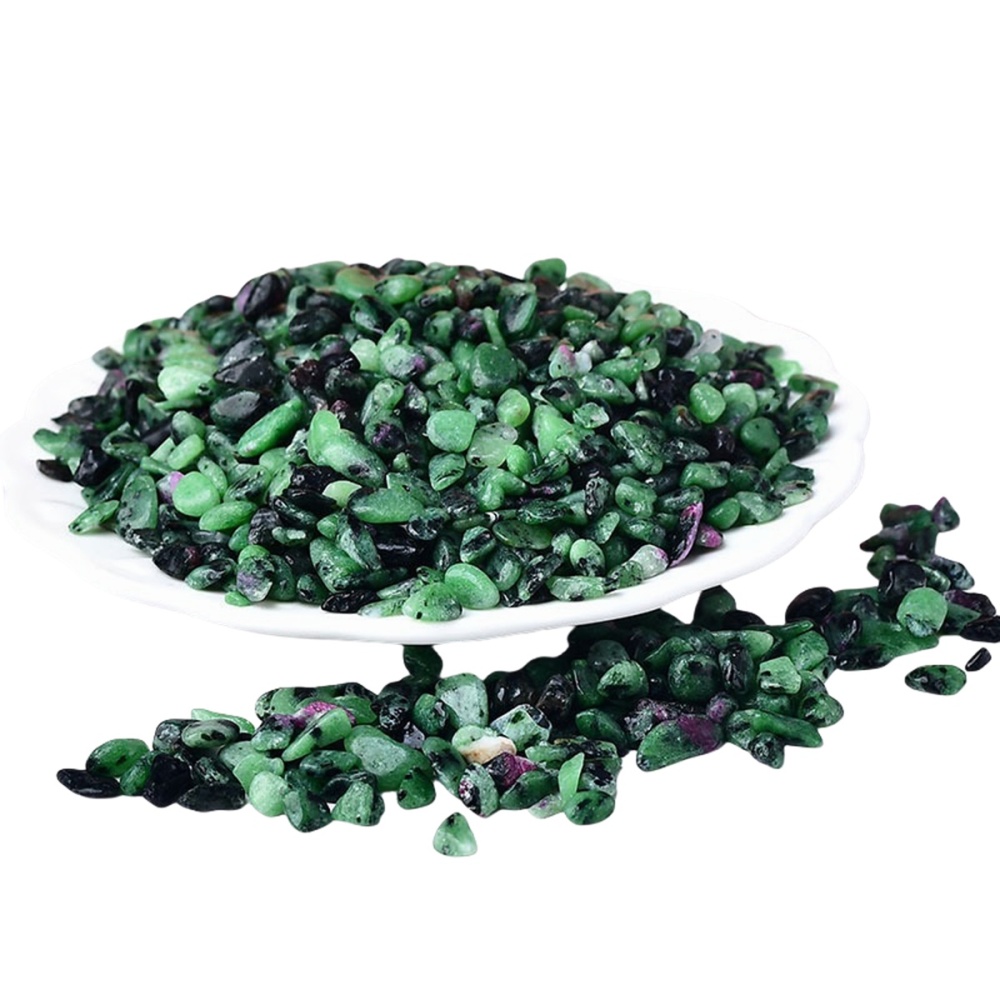 Chip Ruby Zoisite for Home Decoration & Decor Making Jewelry 100Gram Crushed Irregular Tumbled Stone Pieces Beads No hole