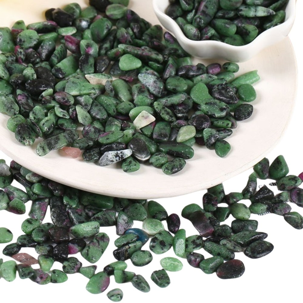 Chip Ruby Zoisite for Home Decoration & Decor Making Jewelry 100Gram Crushed Irregular Tumbled Stone Pieces Beads No hole