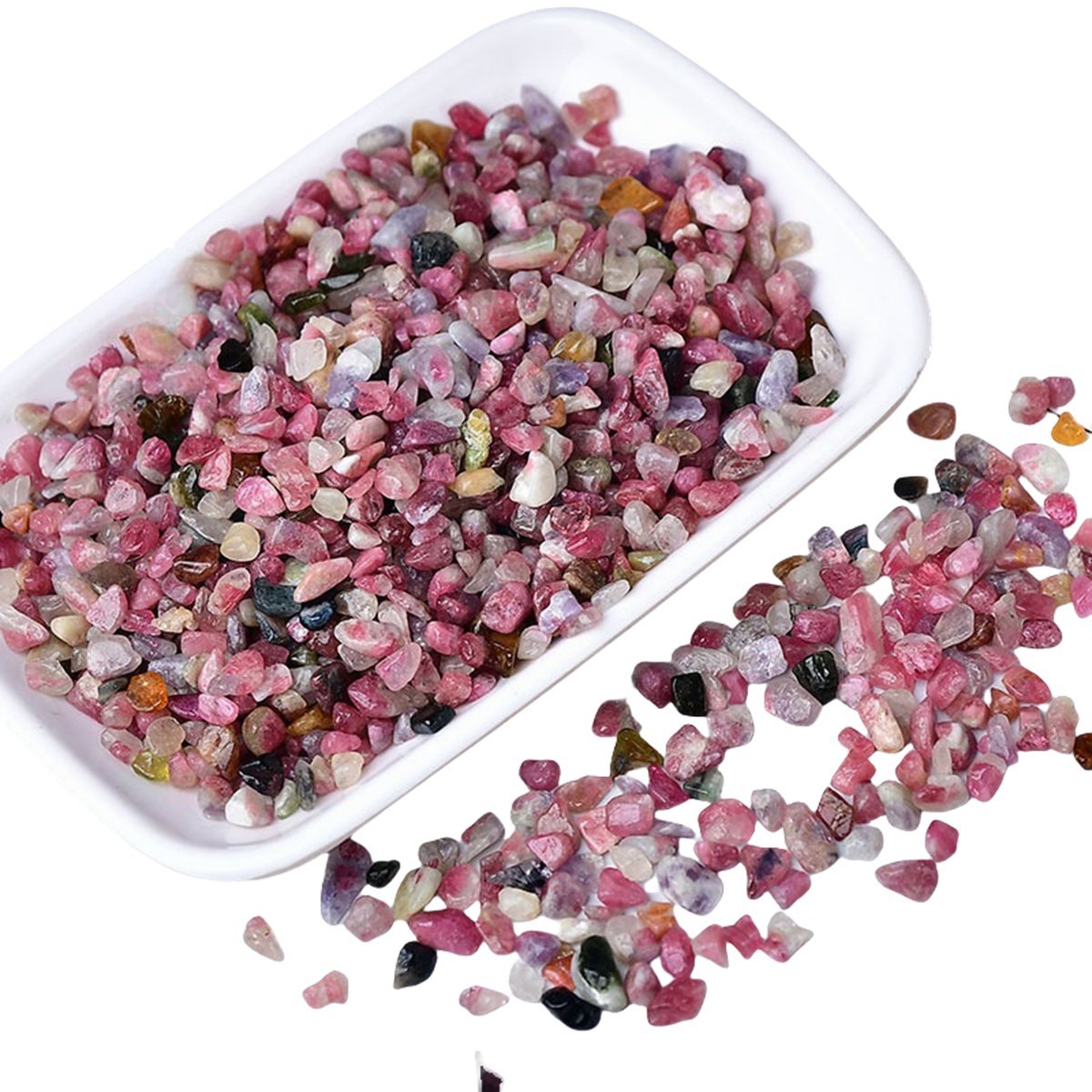 Chip Pink Tourmaline Beads for Home Decoration & Decor Making Jewelry 100Gram Crushed Irregular Tumbled Stone Pieces Beads No hole