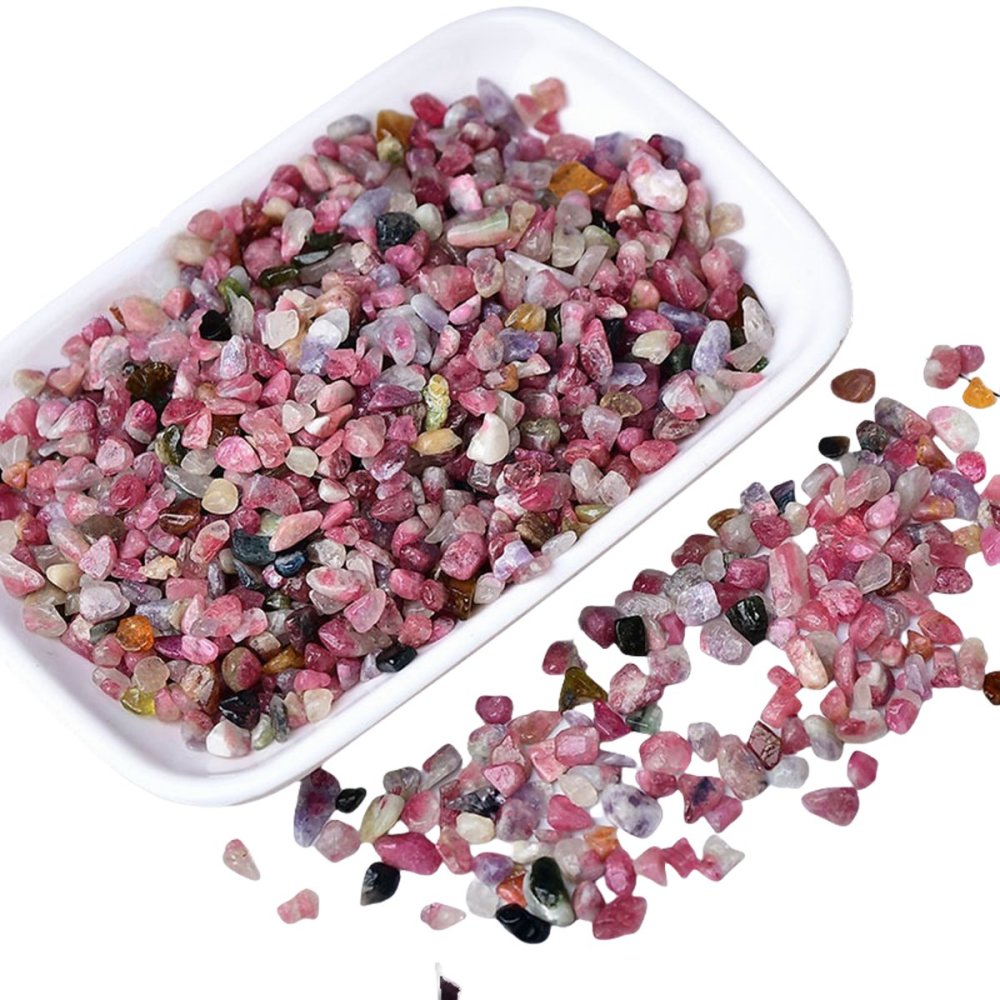 Chip Pink Tourmaline Beads for Home Decoration & Decor Making Jewelry 100Gram Crushed Irregular Tumbled Stone Pieces Beads No hole