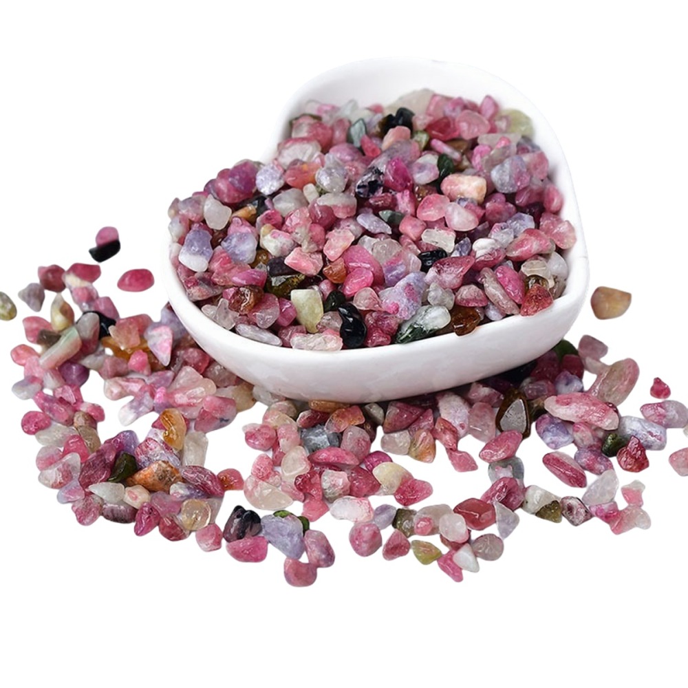 Chip Pink Tourmaline Beads for Home Decoration & Decor Making Jewelry 100Gram Crushed Irregular Tumbled Stone Pieces Beads No hole