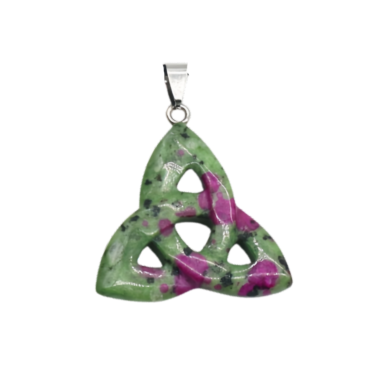 Handmade Craved Irish Celtic Knot Gemstone Pendant for Making Jewlery 38MM Hollowed Triangle