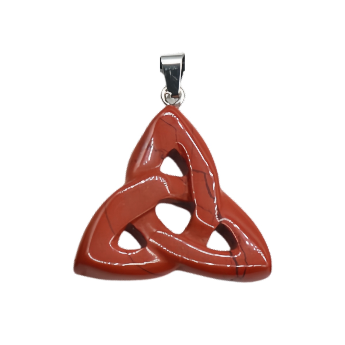 Handmade Craved Irish Celtic Knot Gemstone Pendant for Making Jewlery 38MM Hollowed Triangle