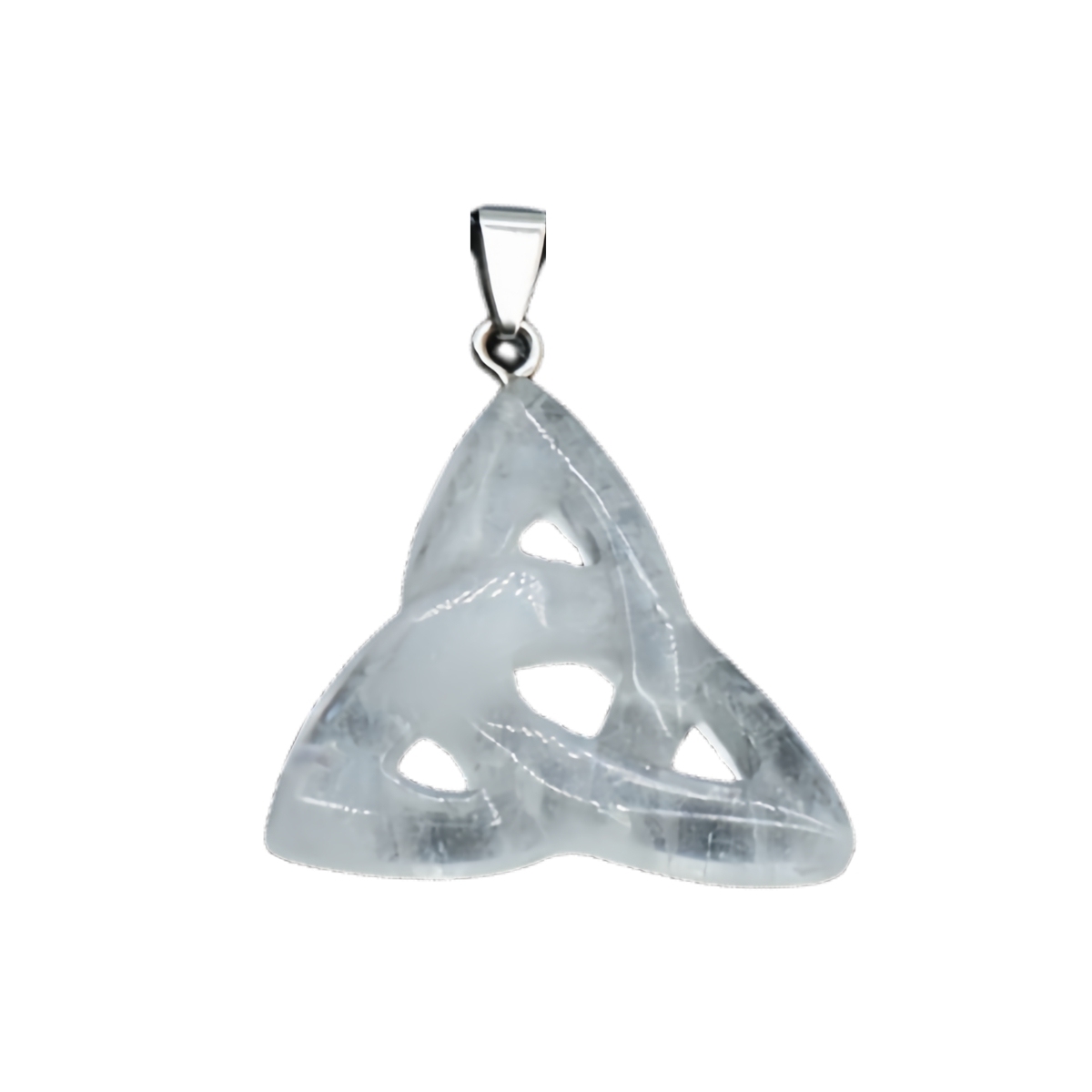 Handmade Craved Irish Celtic Knot Gemstone Pendant for Making Jewlery 38MM Hollowed Triangle