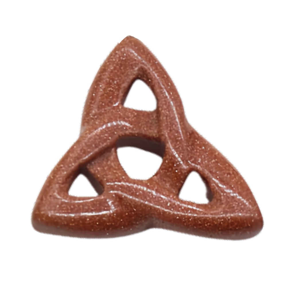 Handmade Craved 38MM Irish Celtic Knot Gemstone For Home Decor Hollowed Triangle Pendant for Making Jewelry