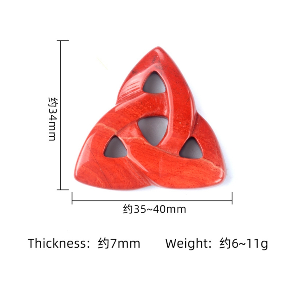 Handmade Craved 38MM Irish Celtic Knot Gemstone For Home Decor Hollowed Triangle Pendant for Making Jewelryt