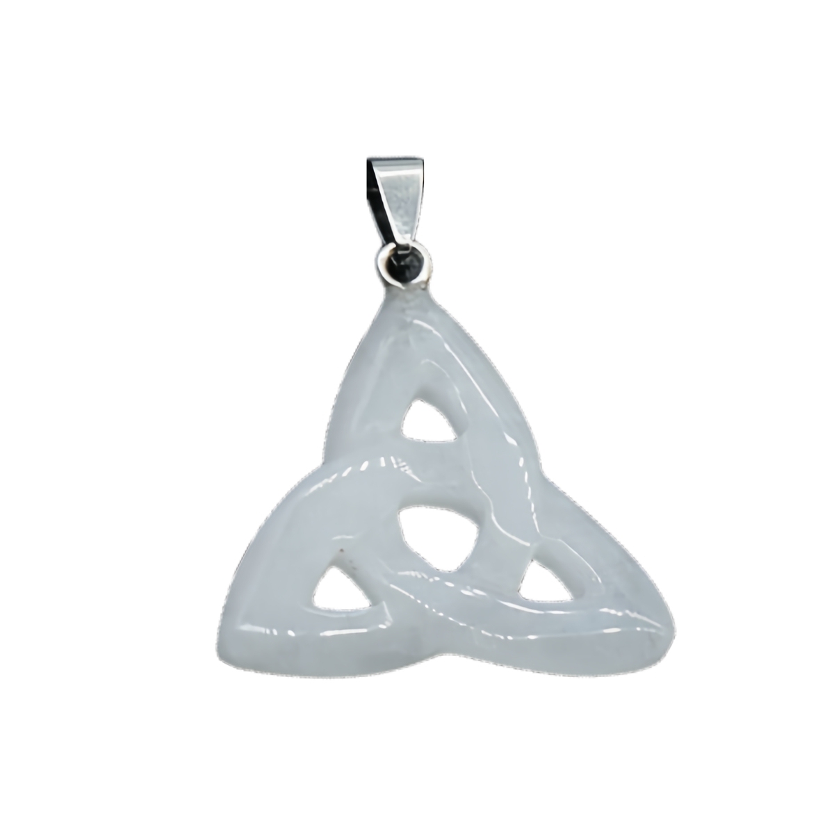 Handmade Craved Irish Celtic Knot Gemstone Pendant for Making Jewlery 38MM Hollowed Triangle