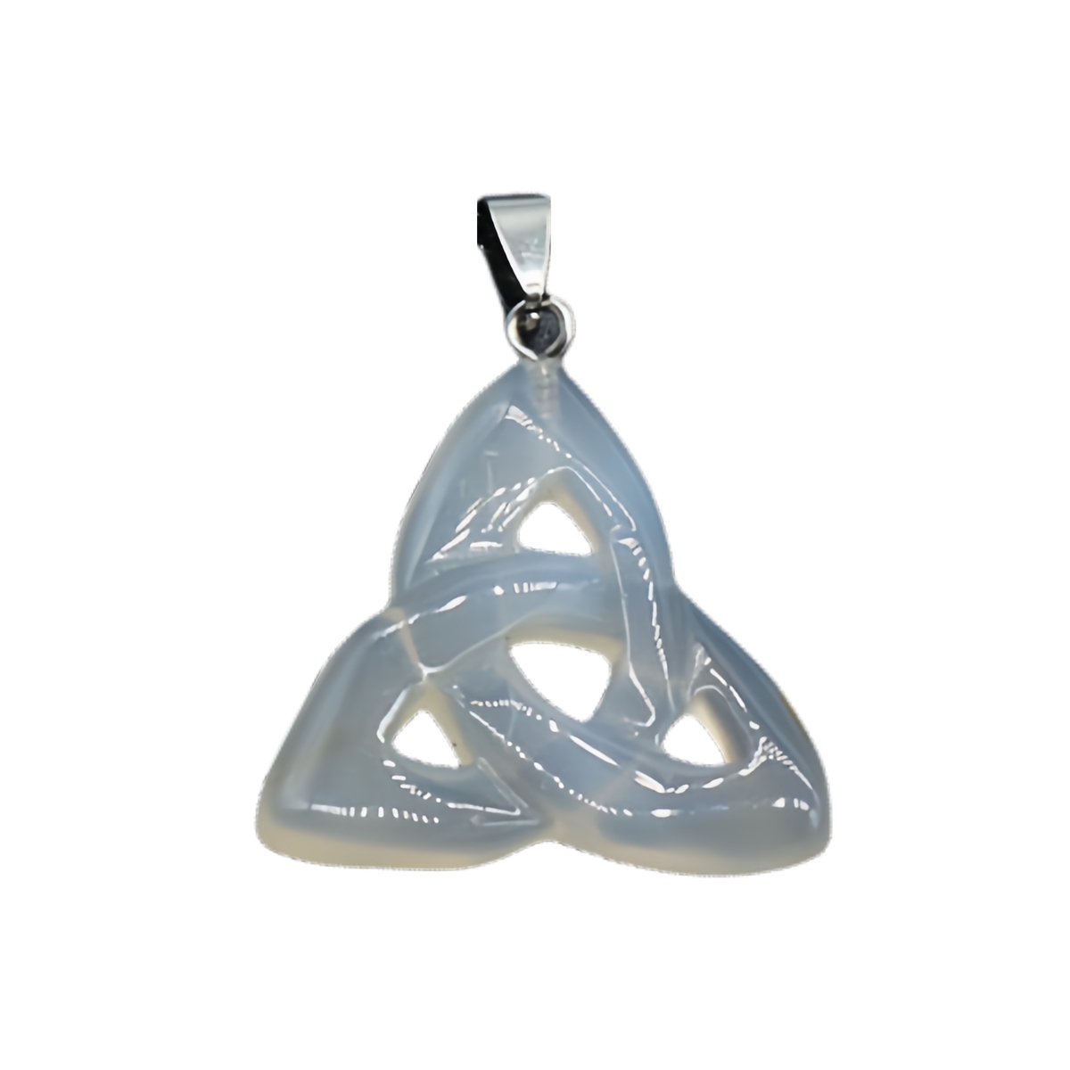 Handmade Craved Irish Celtic Knot Gemstone Pendant for Making Jewlery 38MM Hollowed Triangle