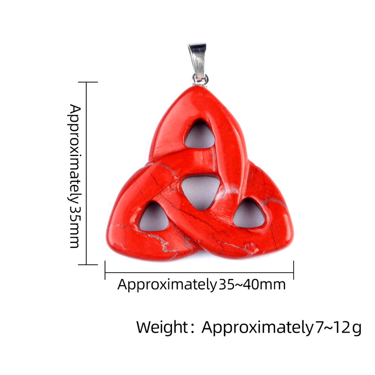 Handmade Craved Irish Celtic Knot Gemstone Pendant for Making Jewlery 38MM Hollowed Triangle