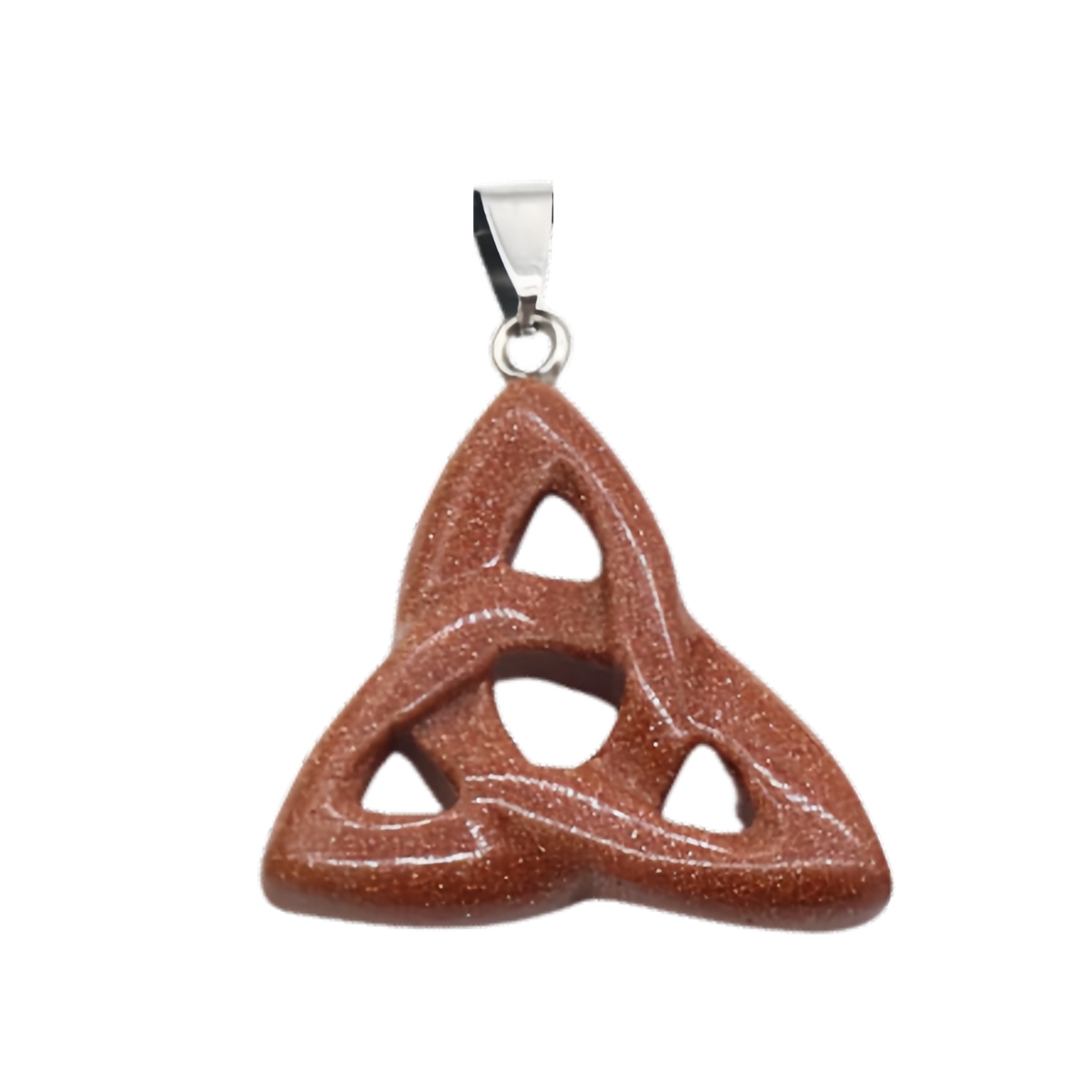 Handmade Craved Irish Celtic Knot Gemstone Pendant for Making Jewlery 38MM Hollowed Triangle