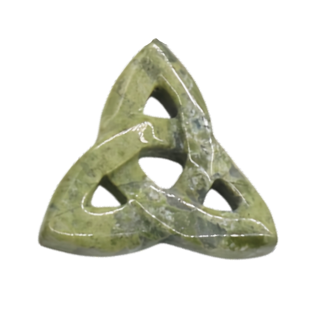 Handmade Craved 38MM Irish Celtic Knot Gemstone For Home Decor Hollowed Triangle Pendant for Making Jewelry