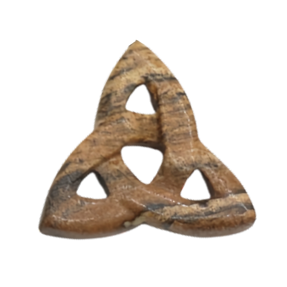 Handmade Craved 38MM Irish Celtic Knot Gemstone For Home Decor Hollowed Triangle Pendant for Making Jewelryt