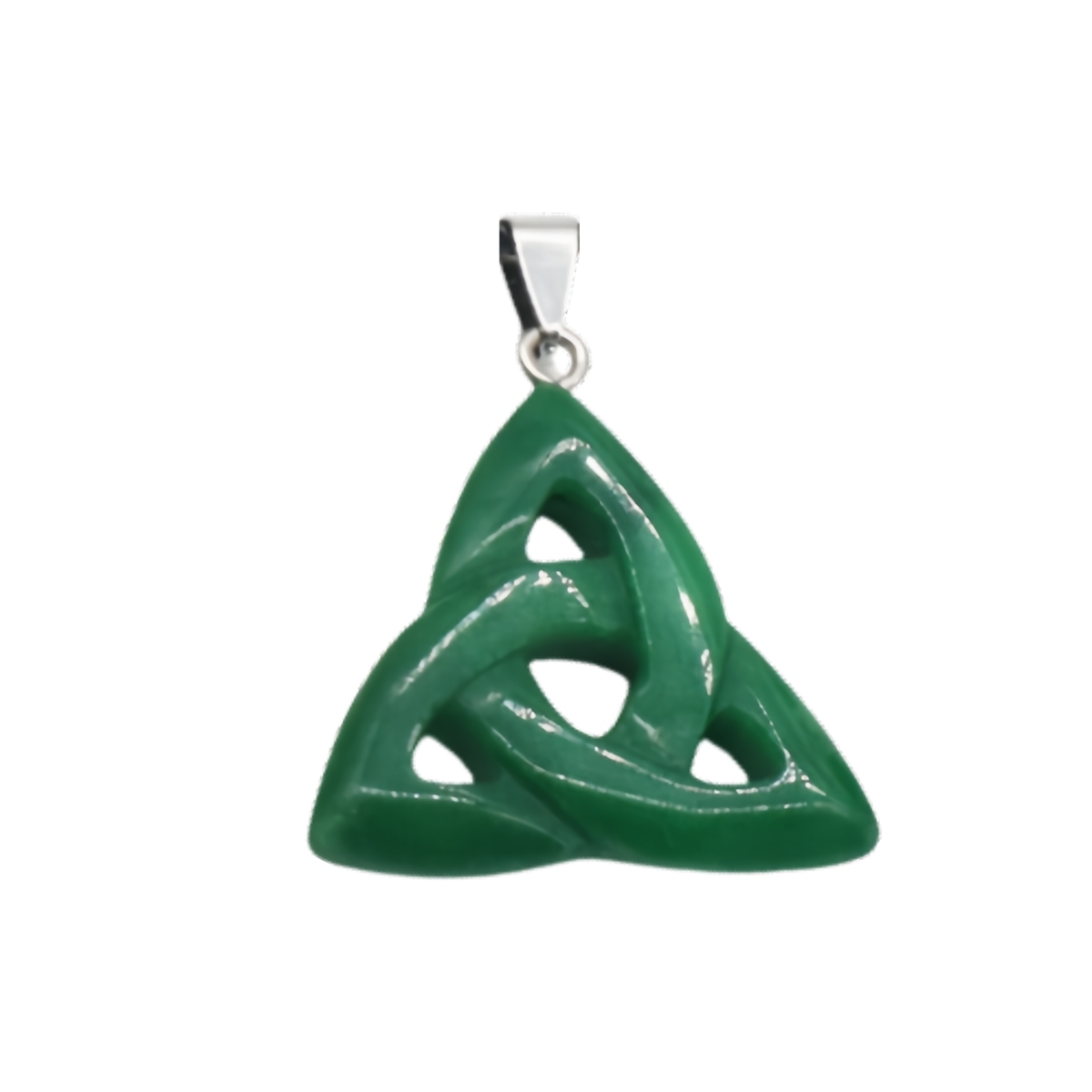Handmade Craved Irish Celtic Knot Gemstone Pendant for Making Jewlery 38MM Hollowed Triangle