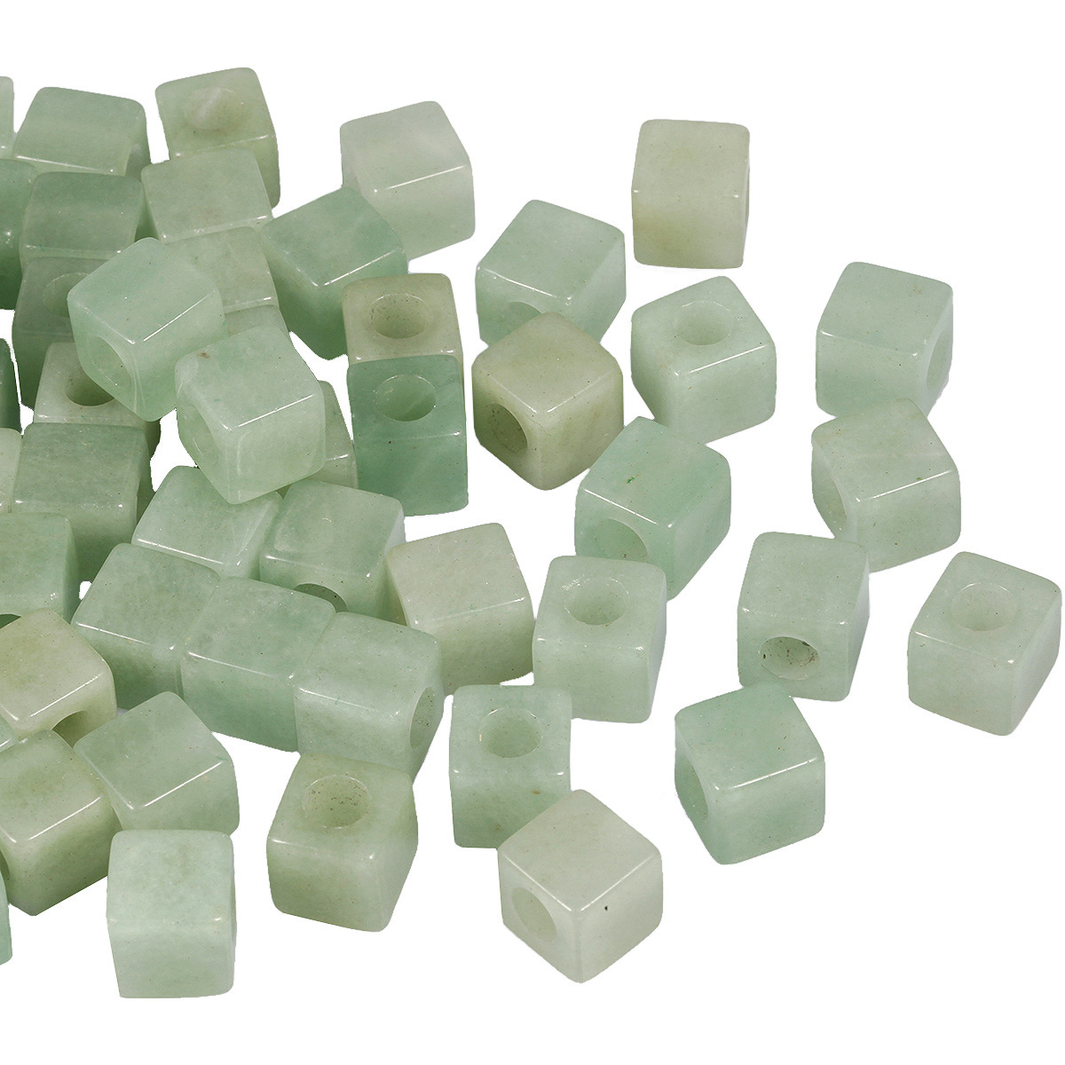 Handmade Craved Loose 10X10mM Cube Stone Beads for Making Jewelry Drilled Big Hole-5MM 1Pieces