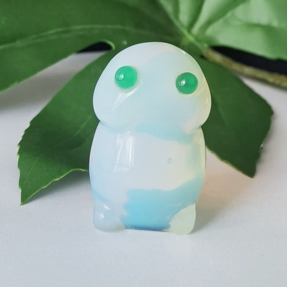 Handmade Opal Gemstone Monster Pendant for Home & office Decor 25X40MM  Spirit Crystal Ghost Sculpture Figurine Ornament Healing Stone