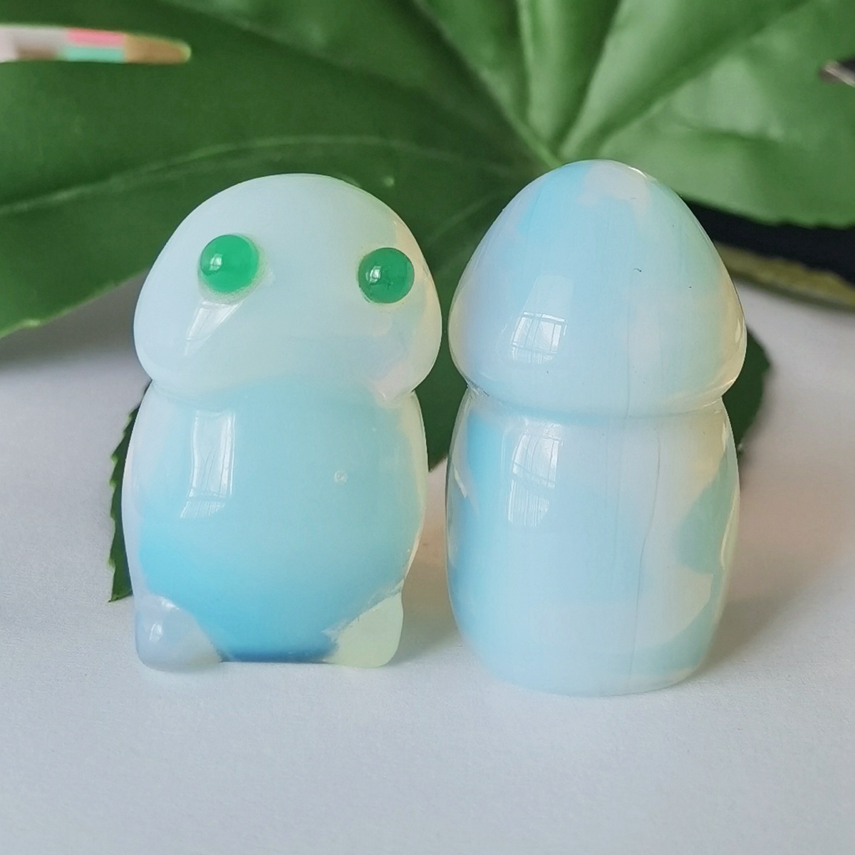 Handmade Opal Gemstone Monster Pendant for Home & office Decor 25X40MM  Spirit Crystal Ghost Sculpture Figurine Ornament Healing Stone