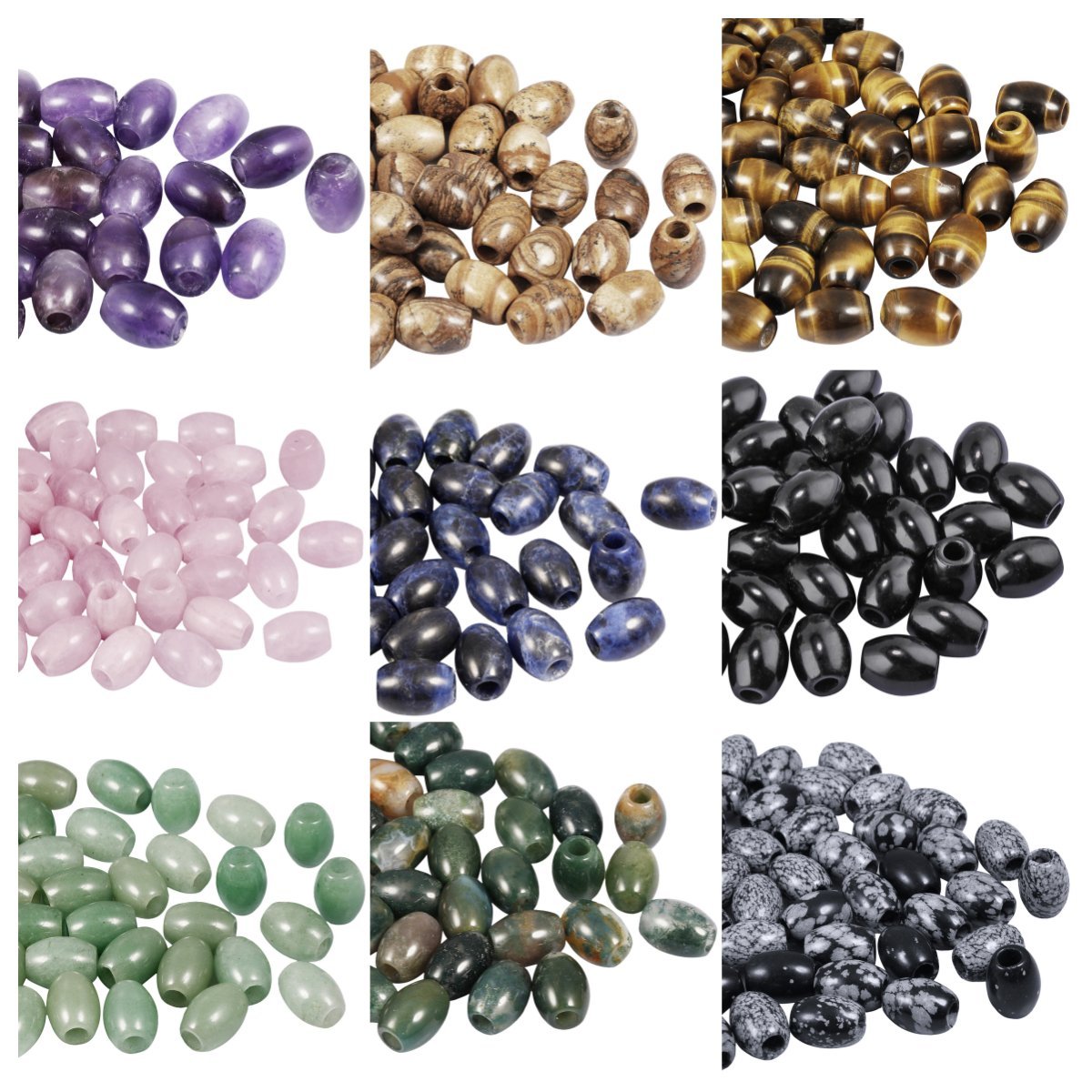 Handmade Craved Loose 12X16MM Oval Stone Beads for Making Jewelry Drilled Big Hole-5MM 1Pieces