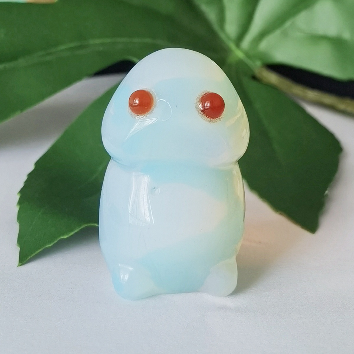 Handmade Opal Gemstone Monster Pendant for Home & office Decor 25X40MM  Spirit Crystal Ghost Sculpture Figurine Ornament Healing Stone