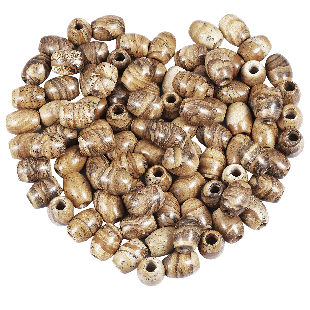 Handmade Craved Loose 12X16MM Oval Stone Beads for Making Jewelry Drilled Big Hole-5MM 1Pieces