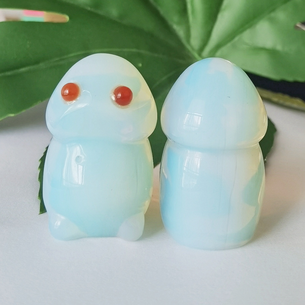 Handmade Opal Gemstone Monster Pendant for Home & office Decor 25X40MM  Spirit Crystal Ghost Sculpture Figurine Ornament Healing Stone