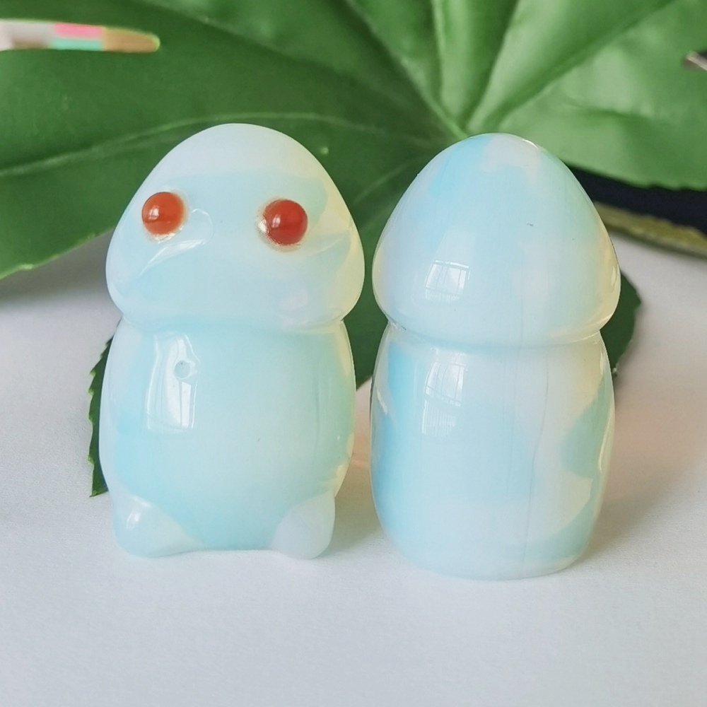 Handmade Opal Gemstone Monster Pendant for Home & office Decor 25X40MM  Spirit Crystal Ghost Sculpture Figurine Ornament Healing Stone