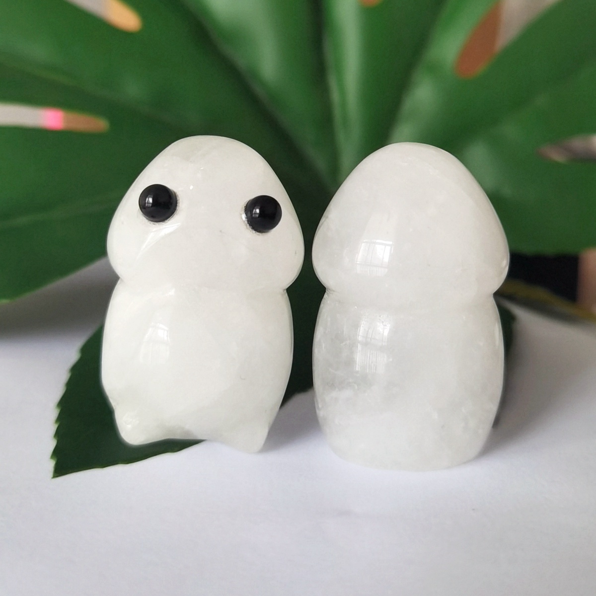 Handmade Craved Gemstone Monster Pendant for Home & office Decor 25X40MM  Spirit Crystal Ghost Sculpture Figurine Ornament Healing Stone
