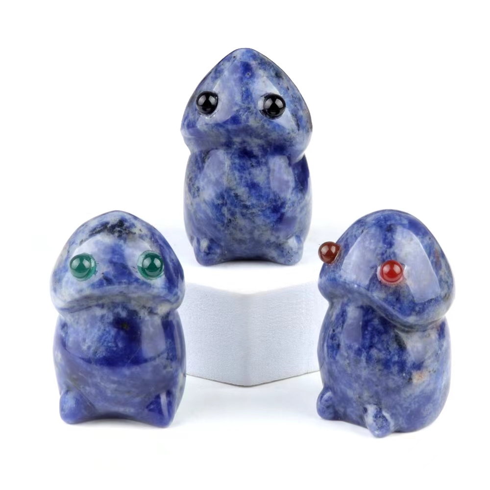 Handmade Craved Gemstone Monster Pendant for Home & office Decor 25X40MM  Spirit Crystal Ghost Sculpture Figurine Ornament Healing Stone