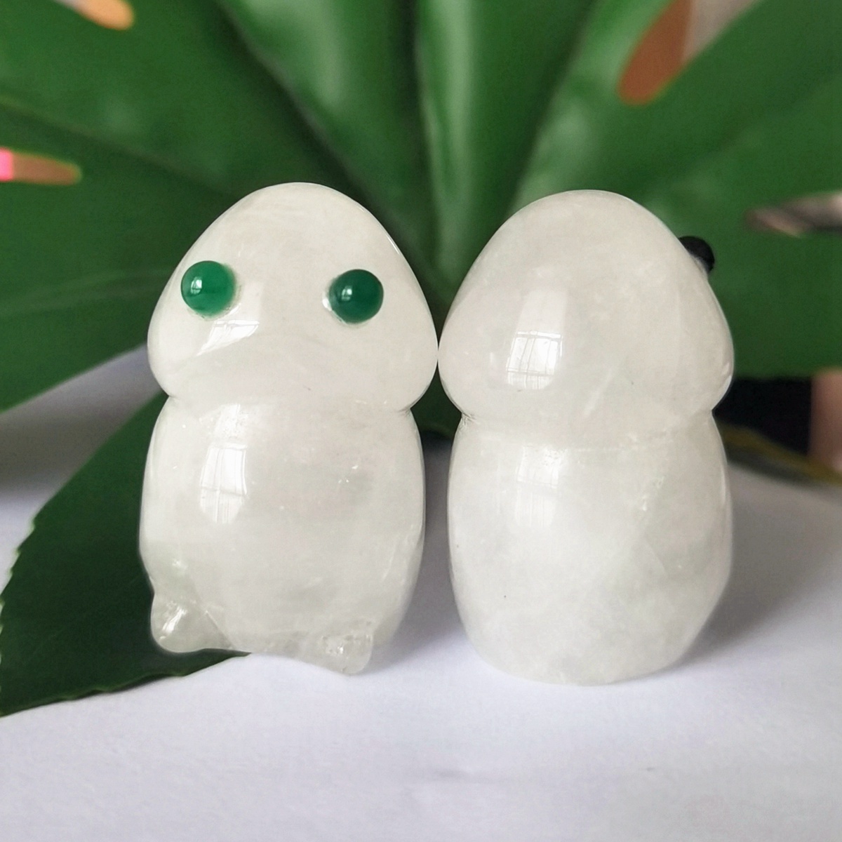 Handmade Craved Gemstone Monster Pendant for Home & office Decor 25X40MM  Spirit Crystal Ghost Sculpture Figurine Ornament Healing Stone