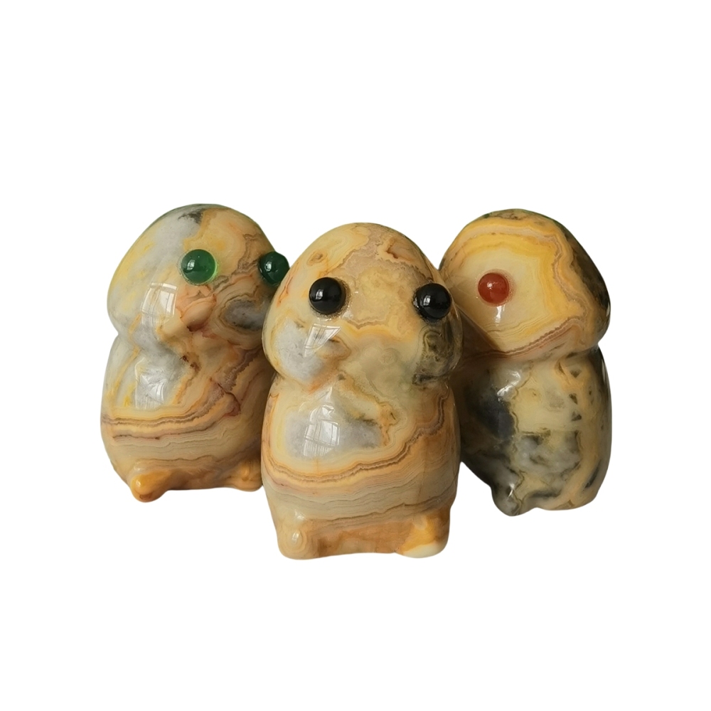 Handmade Craved Crazy Agate Monster Pendant for Home & office Decor 25X40MM  Spirit Crystal Ghost Sculpture Figurine Ornament Healing Stone