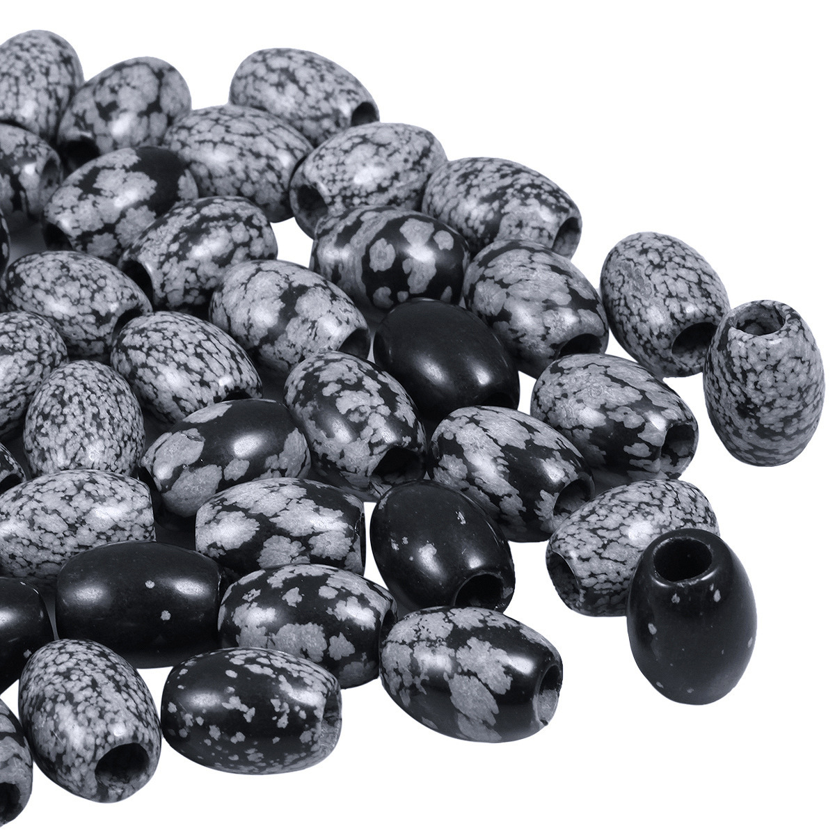 Handmade Craved Loose 12X16MM Oval Stone Beads for Making Jewelry Drilled Big Hole-5MM 1Pieces