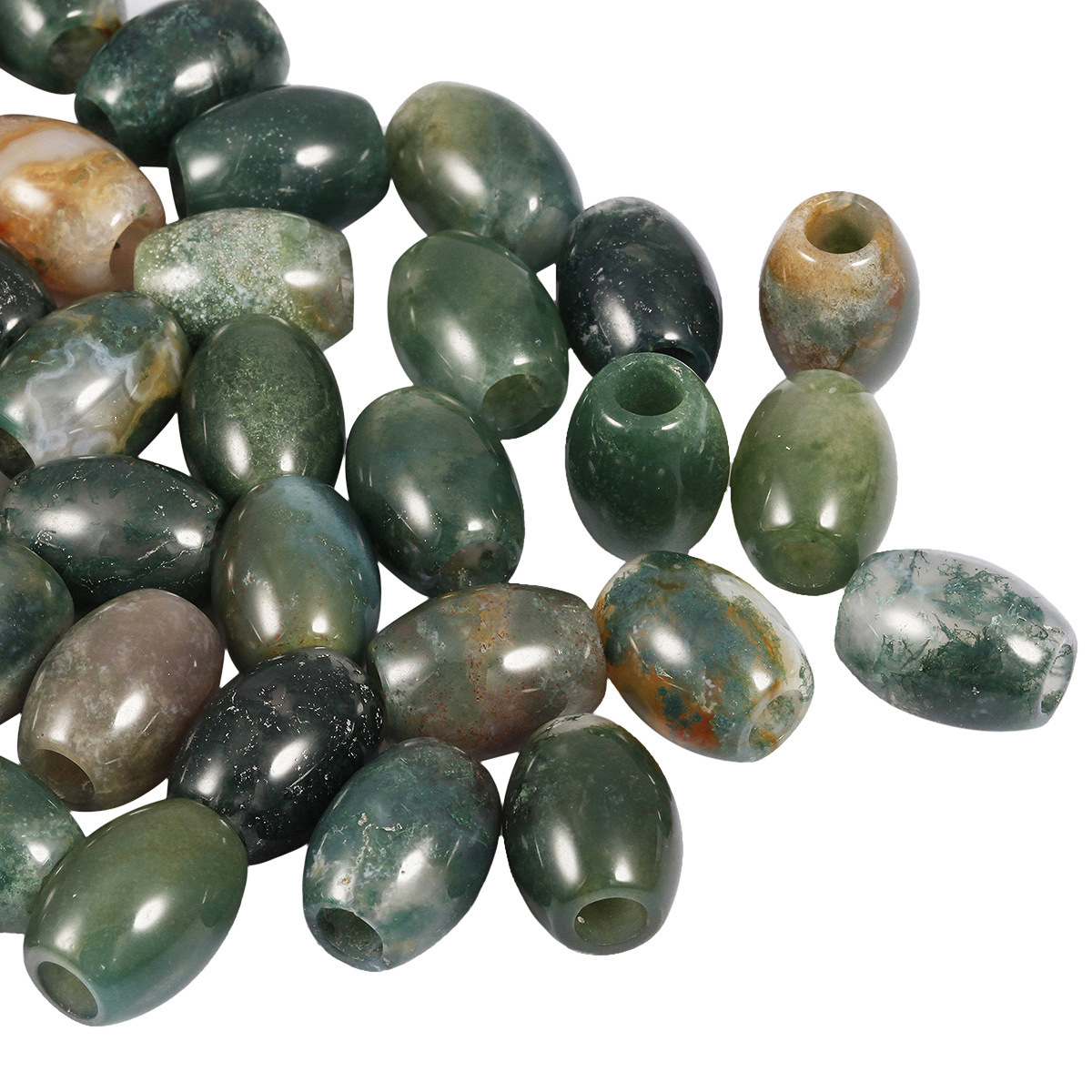 Handmade Craved Loose 12X16MM Oval Stone Beads for Making Jewelry Drilled Big Hole-5MM 1Pieces