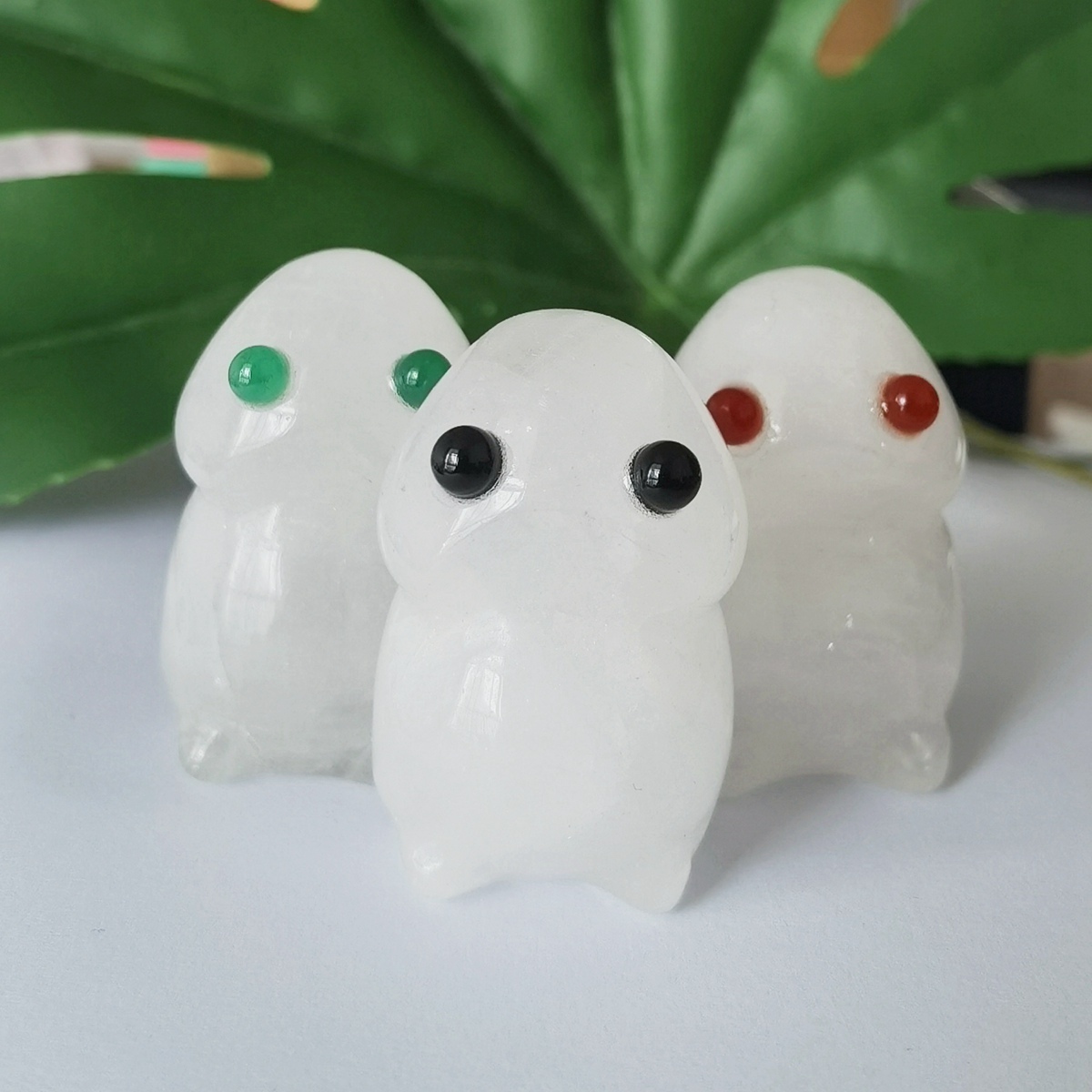 Handmade Craved Gemstone Monster Pendant for Home & office Decor 25X40MM  Spirit Crystal Ghost Sculpture Figurine Ornament Healing Stone