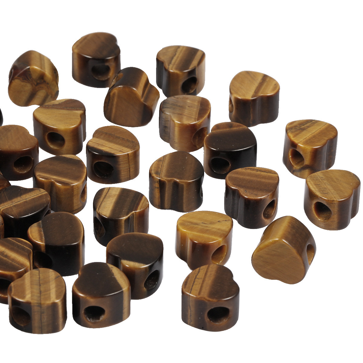 Handmade Craved Loose 14MM Heart Stone Beads for Making Jewelry Drilled Big Hole-5MM 1Pieces