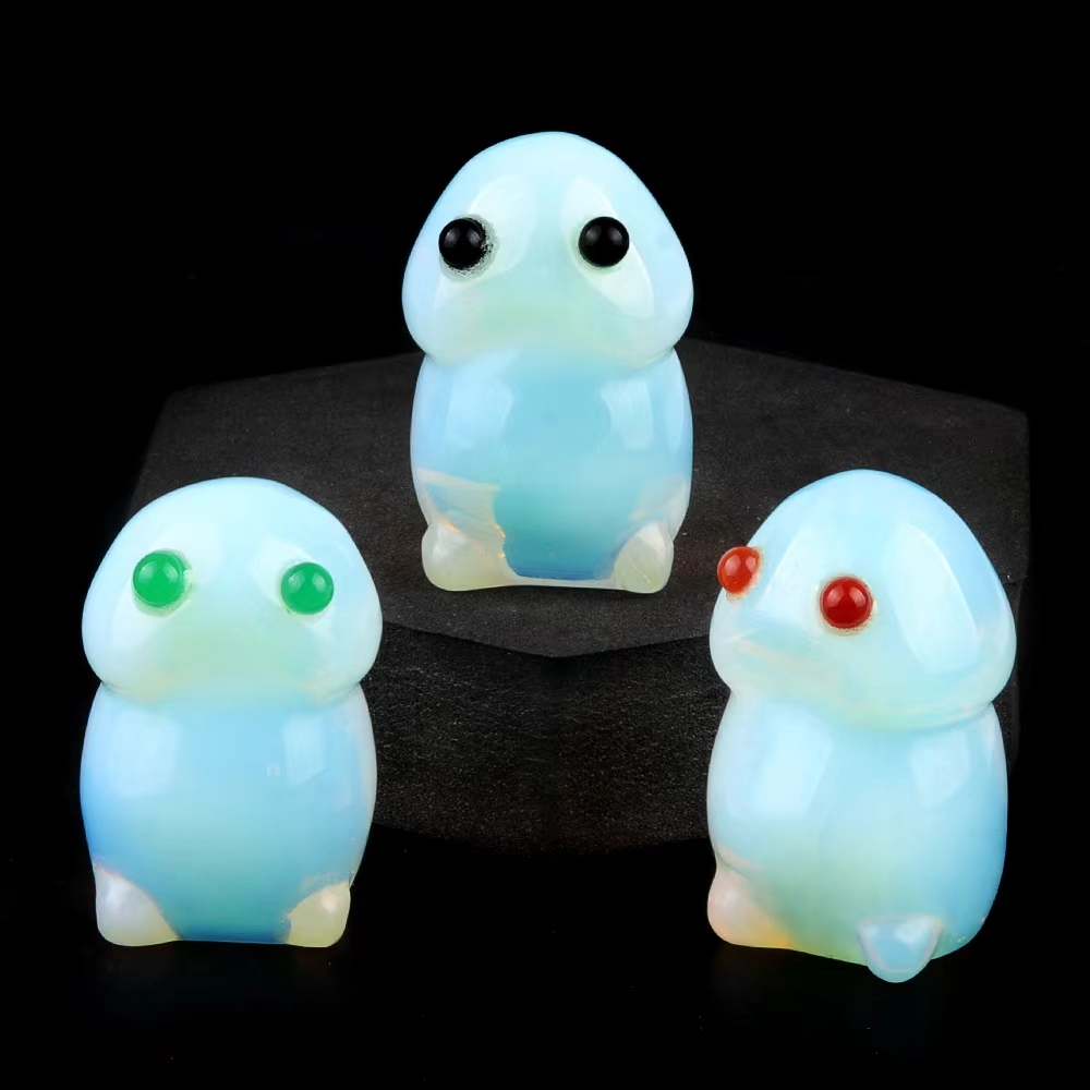 Handmade Craved Gemstone Monster Pendant for Home & office Decor 25X40MM  Spirit Crystal Ghost Sculpture Figurine Ornament Healing Stone