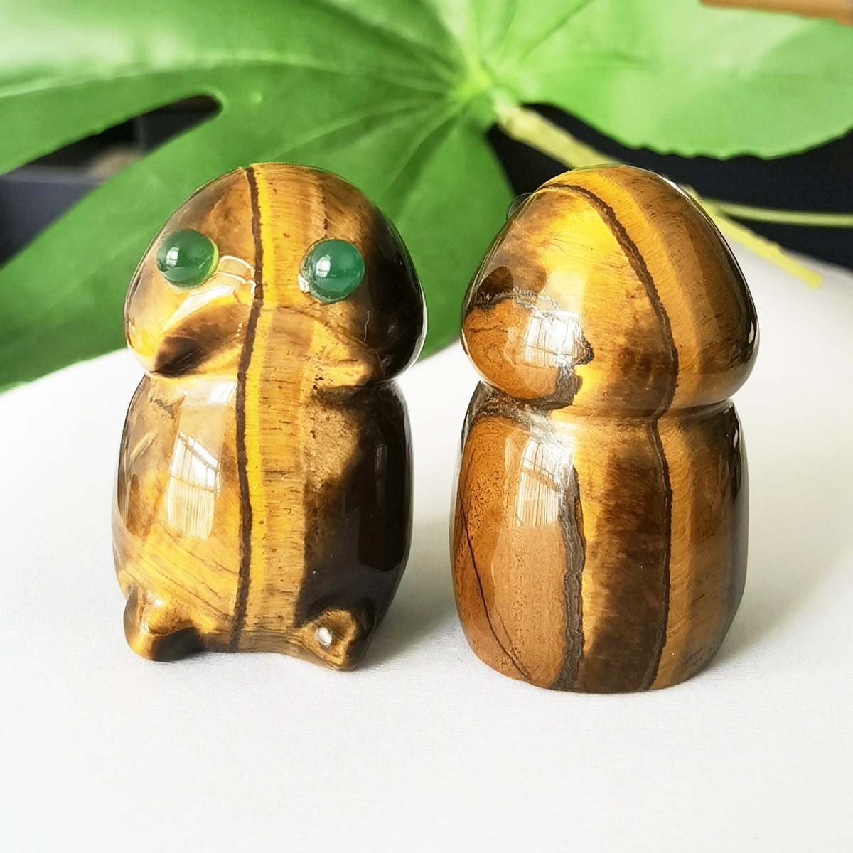 Handmade Craved Tiger Eye Monster Pendant for Home & office Decor 25X40MM  Spirit Crystal Ghost Sculpture Figurine Ornament Healing Stone