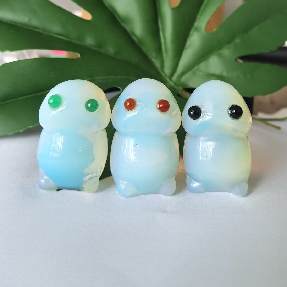 Handmade Opal Gemstone Monster Pendant for Home & office Decor 25X40MM  Spirit Crystal Ghost Sculpture Figurine Ornament Healing Stone