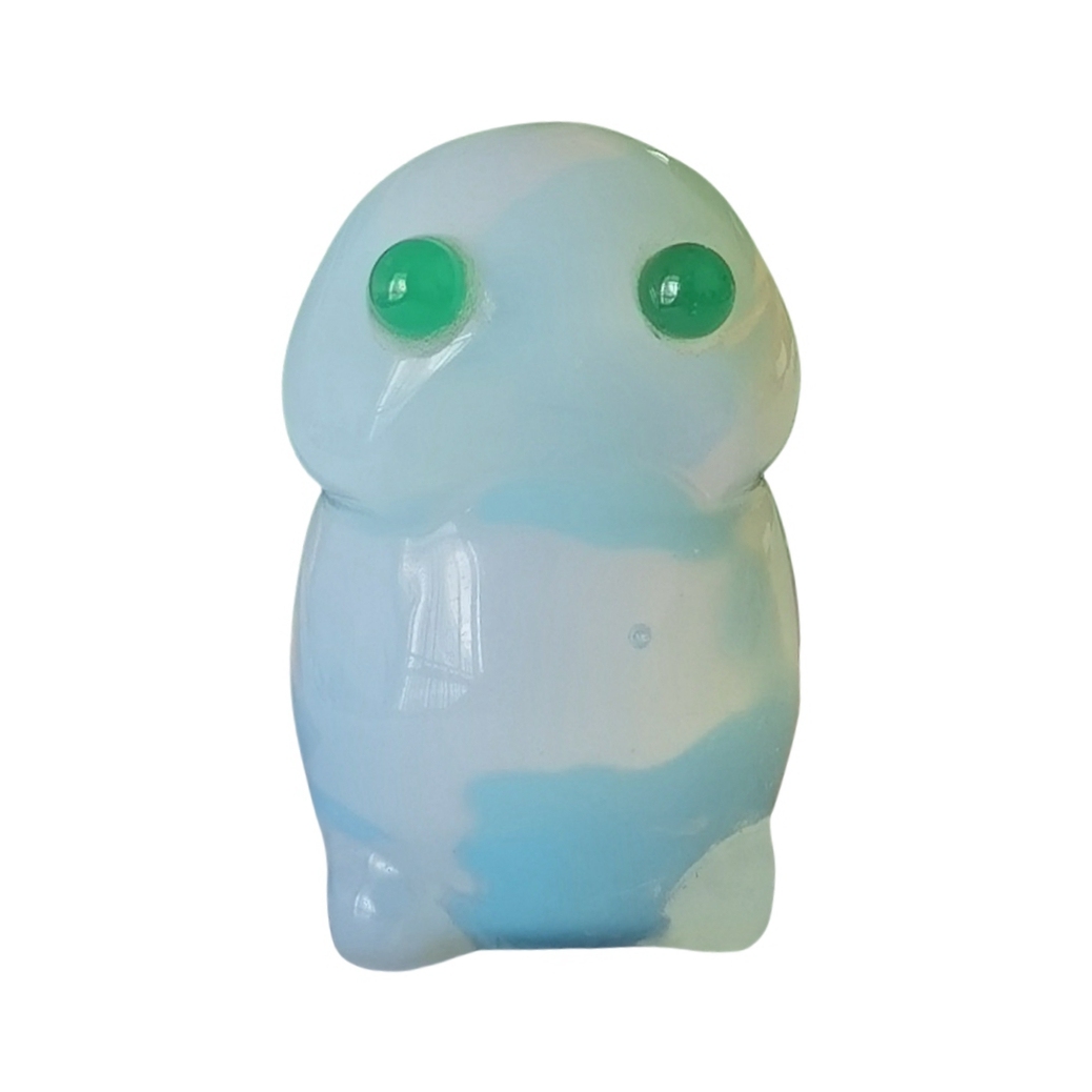 Handmade Opal Gemstone Monster Pendant for Home & office Decor 25X40MM  Spirit Crystal Ghost Sculpture Figurine Ornament Healing Stone