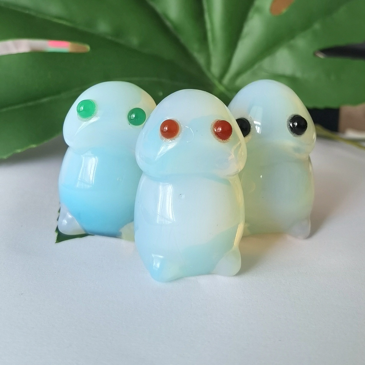 Handmade Opal Gemstone Monster Pendant for Home & office Decor 25X40MM  Spirit Crystal Ghost Sculpture Figurine Ornament Healing Stone