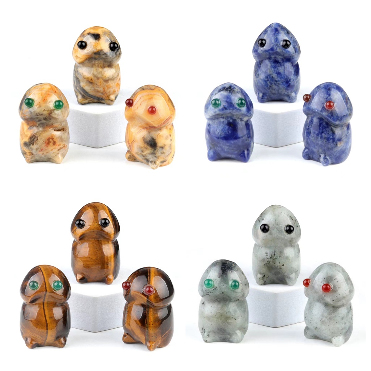 Handmade Craved Gemstone Monster Pendant for Home & office Decor 25X40MM  Spirit Crystal Ghost Sculpture Figurine Ornament Healing Stone