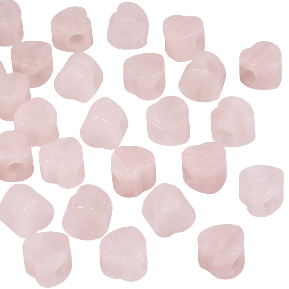 Handmade Craved Loose 14MM Heart Stone Beads for Making Jewelry Drilled Big Hole-5MM 1Pieces