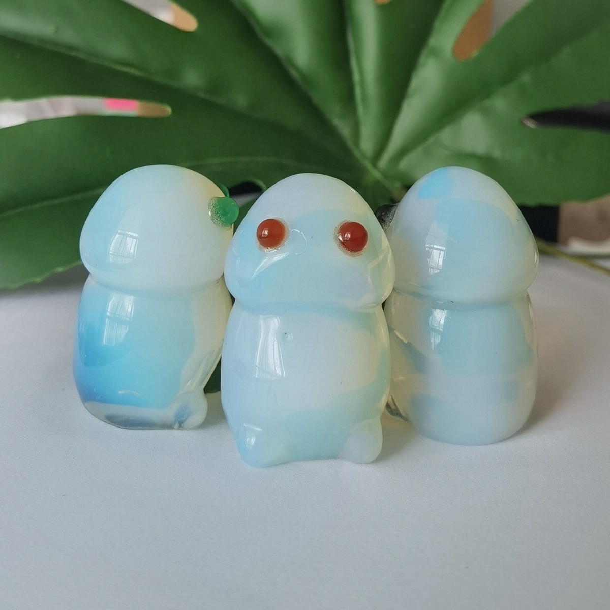 Handmade Opal Gemstone Monster Pendant for Home & office Decor 25X40MM  Spirit Crystal Ghost Sculpture Figurine Ornament Healing Stone